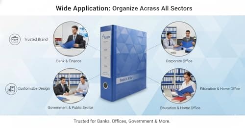 Bindex Asian Office Lever Arch Binder Box File Folder - Pack of 8, A4, Legal, Letter Size (Dark-Blue), Holds Up to 500 Sheets, PVC Free, Made in India 4