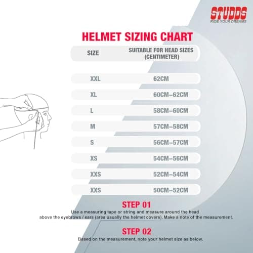 STUDDS Vogue ISI Certified Open Face Motorcycle Helmet for Men and Women with Clear Visor 6