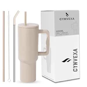 Tumbler with lid and Straw 1200ML Cup Stainless Steel Vacuum Insulated Tumbler for Water, Iced Tea or Coffee 1.2L Office Gym Travelling (40 - Oz - Skin)