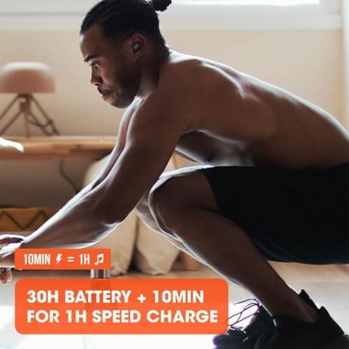 JBL Endurance Race True Wireless Sport Earbuds, Bluetooth Headphones Pure Bass, IP67 Waterproof & Dustproof, Ambient Aware & TalkThru, 30H Battery, Built-in Mic, USB-C Charging Case 2