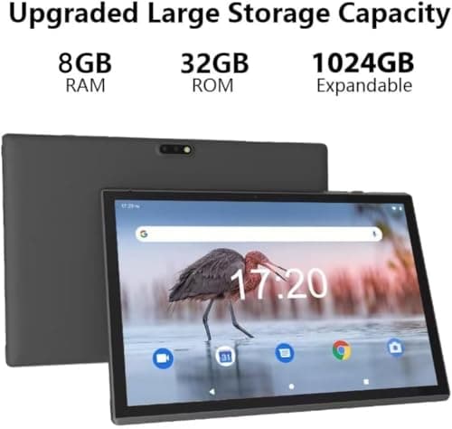 Case with Stylus 10" Tablet Android 14 Tablets 6GB RAM+32GB ROM Support 1024GB Expansion, 6000mah Battery 10 IN Android Tablet, 2MP+8MP Dual Camera WiFi-6 Bluetooth 10.1" IPS HD Touch Screen 2