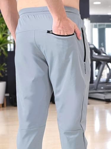 RynoGear Men High Rise Regular Fit Super Stretchable Track Pant Light Grey, Medium 4