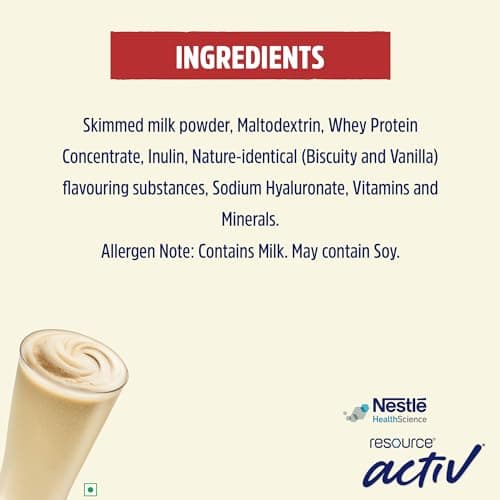 RESOURCE Nestlé Active, High Protein Shake with New Edge Formula, Vanilla Flavour, Strengthens Muscles, Bones, Immune System, Improves Skin 400g Bag-in-box pack. 5