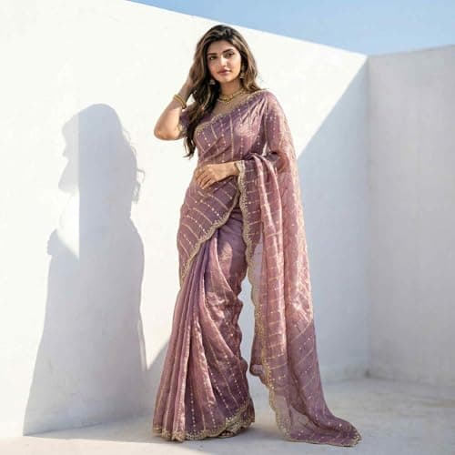 Saree for Women (Onion Pink) 3