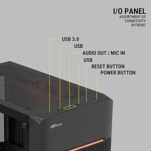 Ant Value VM24 Computer Case/Gaming Cabinet - Black | Support ATX, M-ATX, ITX | Pre-Installed 1 ARGB Fan 4