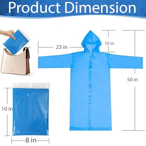 coku Waterproof Raincoat for Men & Women with Hood, lightweight long reusable rainwear, plastic rain jacket designed for travel, riding, outdoor use (Universal Size,1 Pc, Random Color) 2
