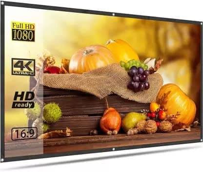 Savsol 80-inch Portable HD Projector Screen Ratio 16:9 Projection Screen Foldable Thick Durable for Outdoor Home Theater