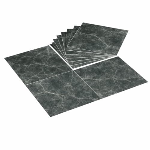 RGKJAS Self Adhesive Marble Floor Tiles 30x30cm, Peel and Stick Flooring Sheets, Waterproof Anti Slip Tile Stickers for Kitchen Bathroom Living Room DIY Easy Install Pack
