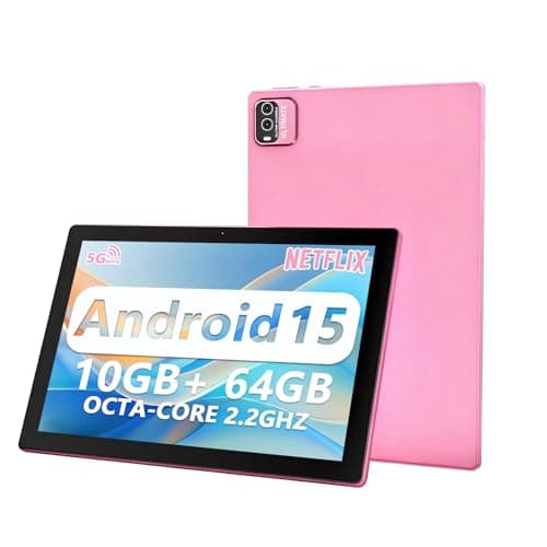 YQSAVIOR Android 13 10 Inch Tablet 10GB RAM + 64GB ROM + 1TB Expandable IPS Screen Dual Camera 2+8MP WiFi BT Pink