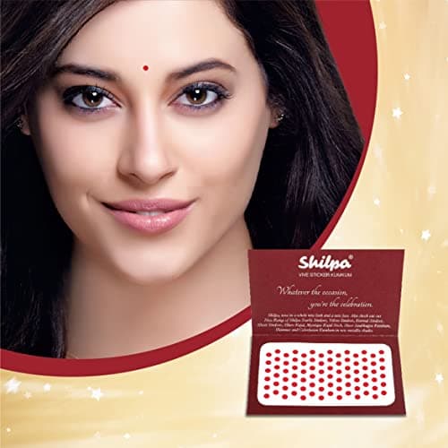 Shilpa Vive Sticker Kumkum Bindi (8, Red) (Box Contains 15 Packs) 2