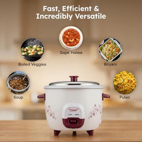 Prestige PRWO 1Liters Red Colour Rice Cooker 5