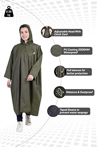 ROCKSPORT Unisex Hooded Rain Poncho for Adult,Waterproof, lightweight,Reusable& Packable, One Size Fits Most, Free Size 3