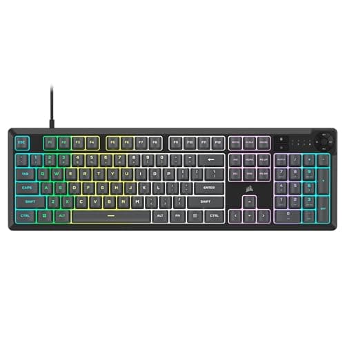 Corsair K55 CORE RGB Membrane Wired Gaming Keyboard – Quiet, Responsive Switches – Spill Resistance – Ten-Zone RGB – Media Keys – iCUE Compatible – QWERTY NA – PC, Mac – Gray