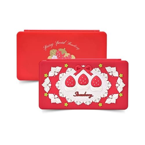 GeekShare Switch Game Card Case,Portable Game Organizer,Magnetic Switch Game Holder Cartridge Case with 24 Game Card Slots and 24 TF Card Slots - Strawberries with Cream