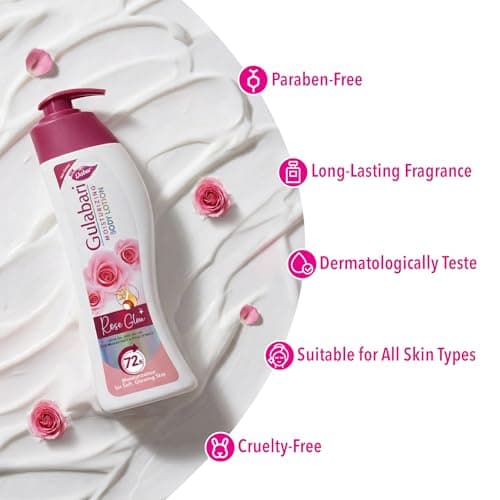 Dabur Gulabari Moisturizing Body Lotion – 400 ml | For Men & Women | Dry Skin Care | With 100% Organic Rose Oil & Shea Butter | Dermatologically Tested | Paraben Free | 72 Hour Moisturisation 4