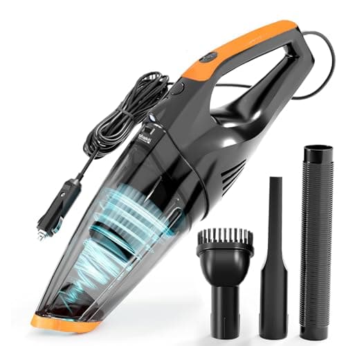 Shakti Technology Cyclone Car Vacuum Cleaner, Hand Held Portable Cars Vacuum for Car Cleaning with DC 12V, 100W Vacuum Motor & 4500 PA Powerful Suction, Black