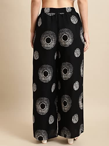 Pistaa's Women's Regular Fit Cotton Palazzo (WPZOBFLMX_Black_44) 4