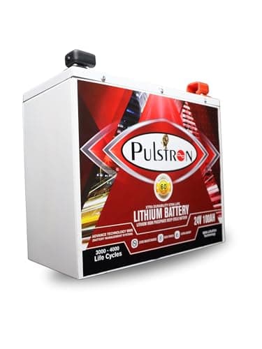 Pulstron AKNE-100X | 24 Volt 100AH Lithium Ferro Phosphate Inverter Battery - 2560Watt | Back Up More Than Two Lead Acid Battery | Works with Any Normal Inverter | 5Years Warranty | Wall Mountable 3