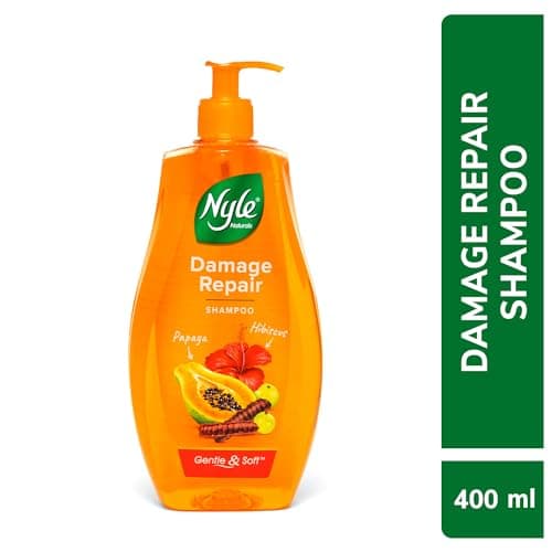 Nyle Naturals Damage Repair Anti Hairfall Shampoo, With Shikakai And Hibiscus,Gentle and soft shampoo, PH balanced and Paraben free, For Men and Women, 400ml 2