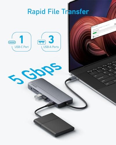 Anker USB C Hub, Triple Display USB-C Hub (14-in-1) 4K@60Hz HDMI Display. 4