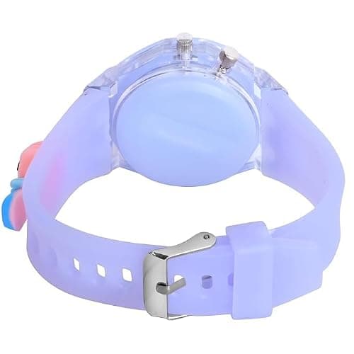 GOLDENIZE FASHION Kids Analog Multicolour Glowing Disco Light Waterproof Boys & Girls with Silicon Strap- Watch for Gift Girl's and Boy's Children Watch (Purple Frozen) 4
