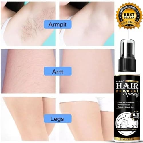 Men Hair Removal Spray for Body | 100ml | Painless Hair Remover Cream Spray | Fast Action | No Razor, No Cuts | Aloe Vera & Lemon Formula | Chest, Back, Arms & Legs 5