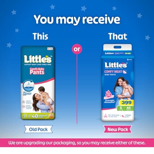 Little's Baby Diapers S Size (Small) Pants Style | 4-8 kg | 80 Count | Comfy Nights Baby Diaper Pants with Leakage Guard & Upto 12 Hours Absorption (40 Count, Pack of 2) 5