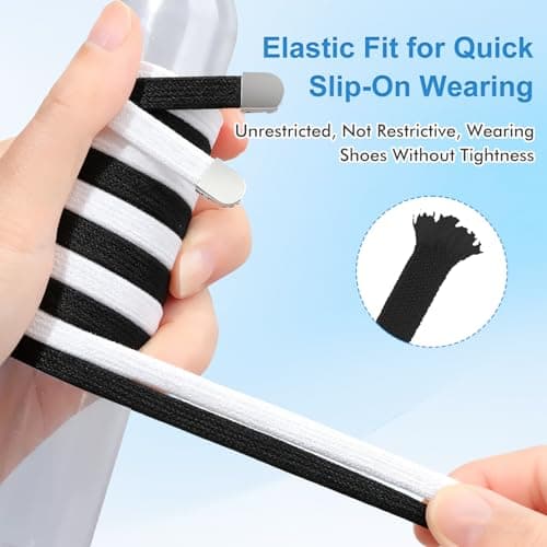 TecoKart® Elastic No Tie Shoe Laces for Quick Slip-On Wear | Elastic-Fit | Easy-Install | Slip-On | for Men Women Kids 2