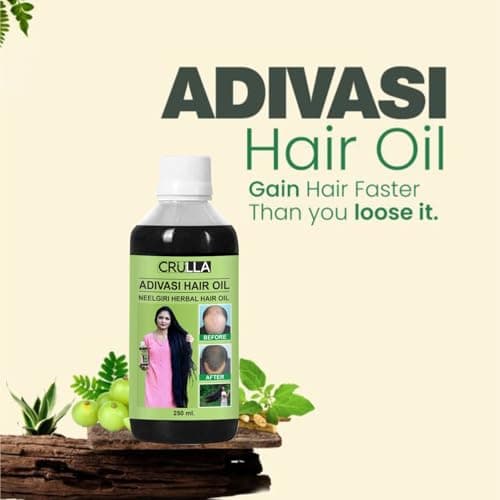 Original Aadivashi Hair Growth Oil 250 ML Ayurvedic Adiwasi Herbal Kesh tel with Natural Rosemary essential & Biotin for Control Hairfall anti-dandruff Adiwasi Hair Oil Original Pack of 1 2