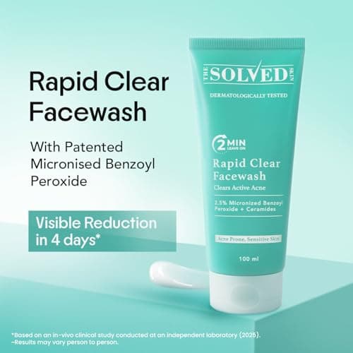 THE SOLVED SKIN Acne Clearing & Barrier Repair Combo - India's 1st Derma-Tested System with Micronized Benzoyl Peroxide & Lamellar Liquid Technology | Kills 99% Acne Bacteria & Reduces Scars, Redness  4