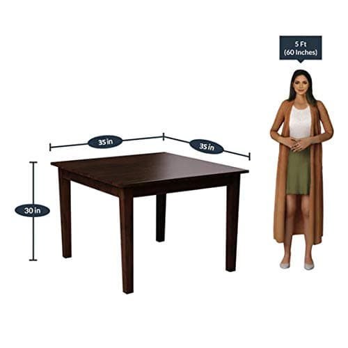 DRIFTINGWOOD Zig Zag Solid Sheesham Wood Dining Table 4 Seater | Wooden Four Seater Dinning Table with Cushioned Chairs for Restaurant | Dinner Table 4 Seater | Dining Room Sets | Self Assembly(DIY) 5
