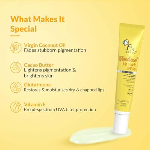 Fixderma Shadow SPF 50 Lip Shield Pa+++ Lip Balm with Cacao Seed Butter & Vitamin E | Prevents Pigmentation & Sun Damage | Lightens Pigmented Lips | Protects Against UVA & UVB Rays - 15gm 4