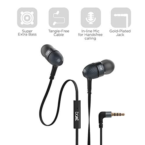 Boat Bassheads 220 Wired in Ear Earphones(Black Indi) 3