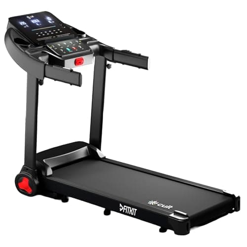 Fitkit by Cult PowerRun96Auto BLDC Treadmill 5.5HP Peak | 120kg Capacity | 15-Level Auto Incline | 14 km/hr Speed | Foldable with Wheels | 12 Preset Programs & Tablet Holder | Perfect for Home Fitness