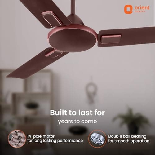 Orient Electric 1200mm Apex Cruise Ceiling Fan for Home | BEE 1 Star Rated Energy Efficient Fan|Outstanding Performance | 2 Years Warranty by Orient | Galaxy Brown 3
