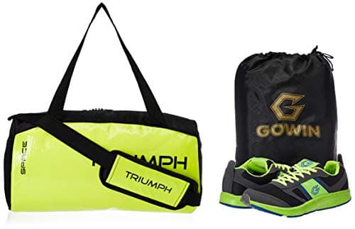 Gowin Nx-2 Grey/Red Size-6 with Triumph Gym Bag Fusion Pro-88 Yellow/Royal