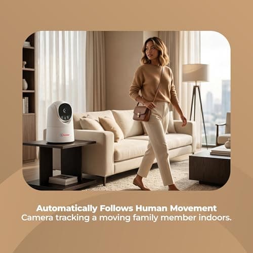 Trueview 3MP WiFi Robot Camera | Baby Monitoring & Home Security | Night Vision | AI Motion Tracking | 360° Pan Tilt | Two-Way Talk | Alexa | T18296S 4