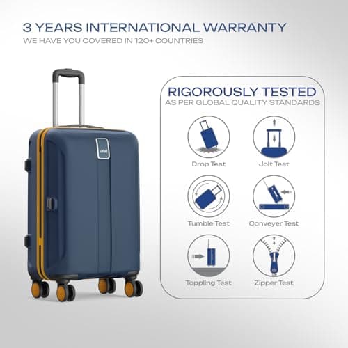 Safari Medium Thorium Neo 8 Wheels 66 Cm Check-in Trolley Bag Hard Case Polycarbonate 360 Degree Wheeling System Luggage, Trolley Bags for Travel, Suitcase for Travel, Graphite Blue 6