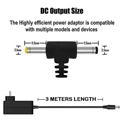 Medirelief BP Adapter for Blood Pressure Monitor | 6V Power Supply for Blood Pressure Monitor | 10 Feet Extended Cord | Black | Pack of 1 | 4