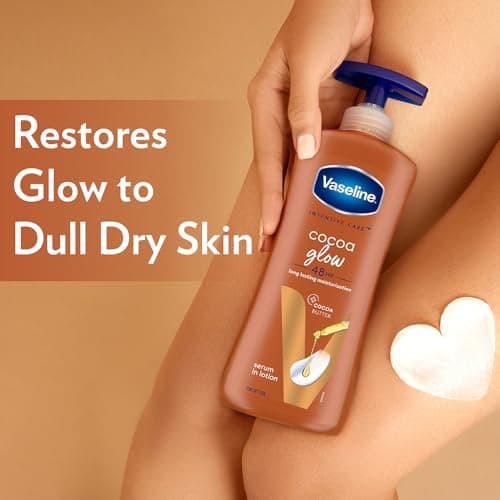 Vaseline Cocoa Glow Serum In Lotion, 600 ml | 100% Pure Cocoa & Shea Butter for Glowing & Soft Skin 3