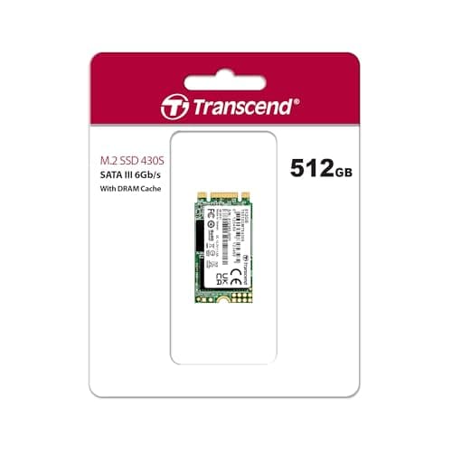 Transcend 512GB M.2 2242 Internal (SSD) Solid State Drive | SATA III 6Gb/s | SSD 430S | 3D NAND | Read/Write - up to 560/500 MB/s | 280 TBW | 5 Yrs. Warranty | TS512GMTS430S 2