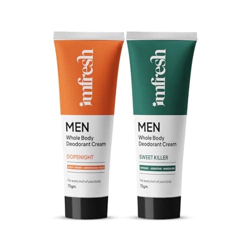 imfresh Men Cream (Sweet Killer) + (Dopenight) Deodorant Cream Combo For Whole body & Underarms Area | Long Lasting Odour Control | Whole Body Odour Protection | Helps in brightening underarms | Alcoh