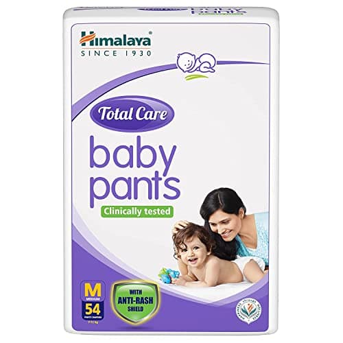Himalaya Total Care Baby Pants Diapers, Medium (7- 12 kg), 54 Count, With Anti-Rash Shield, Rapid Absorption, Superior Comfort, Clinically tested