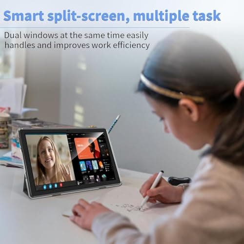 ECOPAD Android 13 Tablet 2023 - 10 Inch With 6GB RAM, 64GB ROM, 1TB Expanded, Quad-Core, 2 in 1 With Keyboard Mouse, Wi-Fi 6, Bluetooth, GMS Certified IPS Touch Screen - Black Set 5