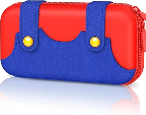 OIVO INDIA Red-Blue Travel Case Pouch Compatible with Nintendo Switch and for Switch OLED Console, Portable Travel Carry Case for Switch/Switch OLED, Protective Box Cover