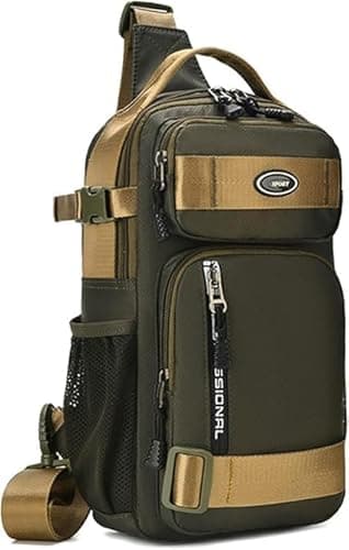 Spiffy Slim Waterproof Polyester Crossbody Sling Bag, Anti-Theft Chest Backpack for Men & Women, College Bag, Shoulder Travel Backpack for Outdoor Work, Handbag