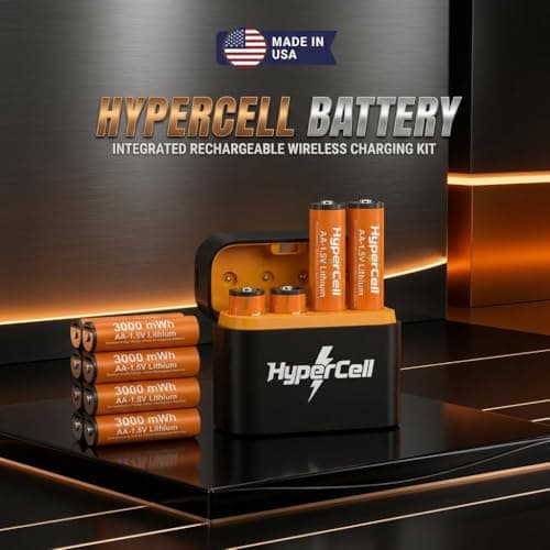 Hypercell® Rechargeable AA Batteries with Wireless Fast Charger Kit | 1.5V High Capacity 𝕃𝕚𝕥𝕙𝕚𝕦𝕞 3000 mAh |1500+ Cycles | 15‑Years Life| OEM | 3 Years Warranty | Made in U.S 4