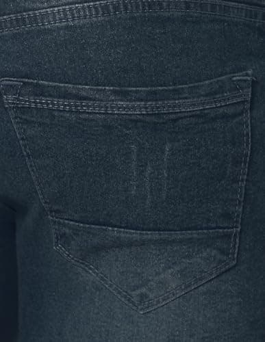 TRUE COLORS OF INDIA Men's Relax Fit Denim Shorts - Knee Length, Mid Rise, Stretchable Fabric, Dark Blue, Carbon Blue & Mid Blue (in, Numeric, 34, Regular, Standard, Dark Blue) 4