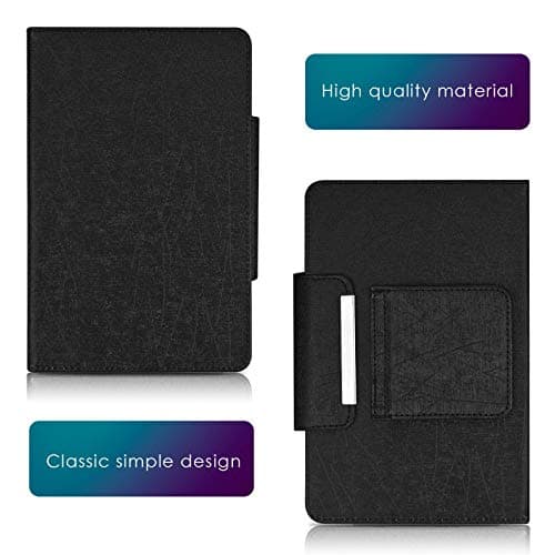 Universal 10 inch Tablet Keyboard Case, 【DETUOSI】 Wireless Bluetooth Removable Keyboard+ Folio PU Leather Cover + Stand, Travel Portable PU Sleeve for iOS/Android/Windows 9.6-10.5 inch Tablet，(Black) 2