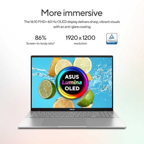 ASUS Vivobook S16 (2026),Intel Core Ultra 5 325,Intel iGPU,16GB RAM,512GB SSD,OLED, 16"(40 cm),Windows 11 Home,M365 Basic(1 Year),Office 2024, Cool Silver, 1.7 Kg, S3607AA-SH087WS, Copilot+ PC 5